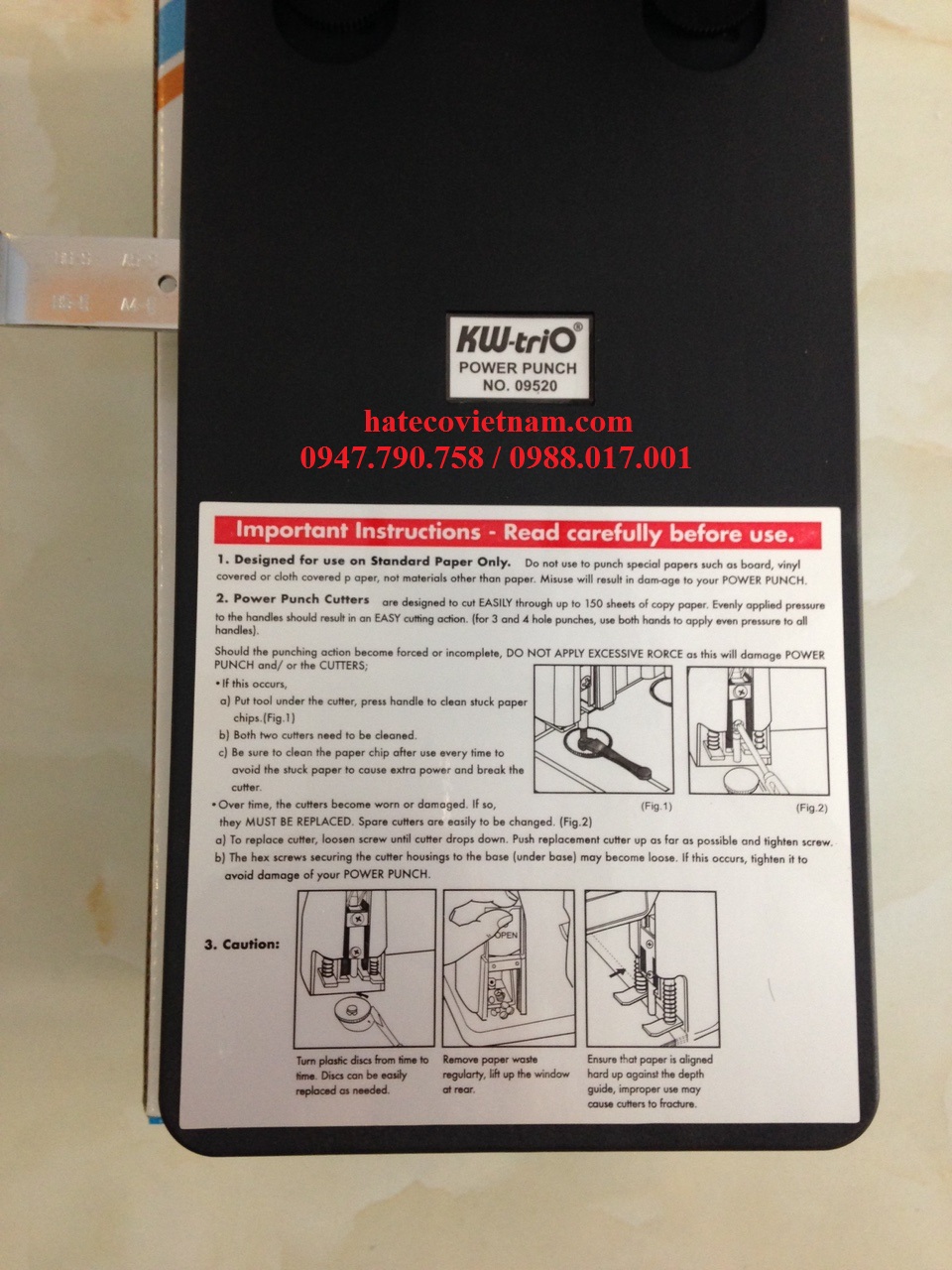 ĐỤC LỖ KW-TRIO 952 - 9520 (150 tờ) - DẬP LỖ (HÀNG CHÍNH HÃNG)