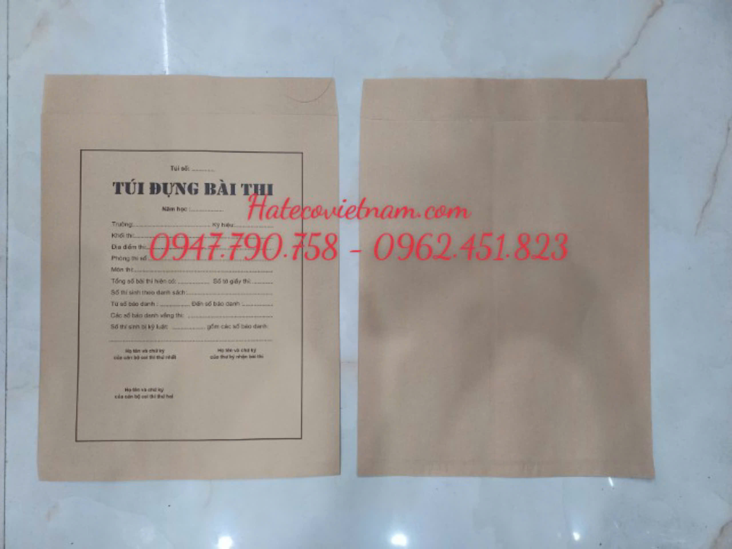 Túi đựng bài thi - Giấy thi Giấy krap Nhật mỏng dai (KT: 30 *37,5cm)