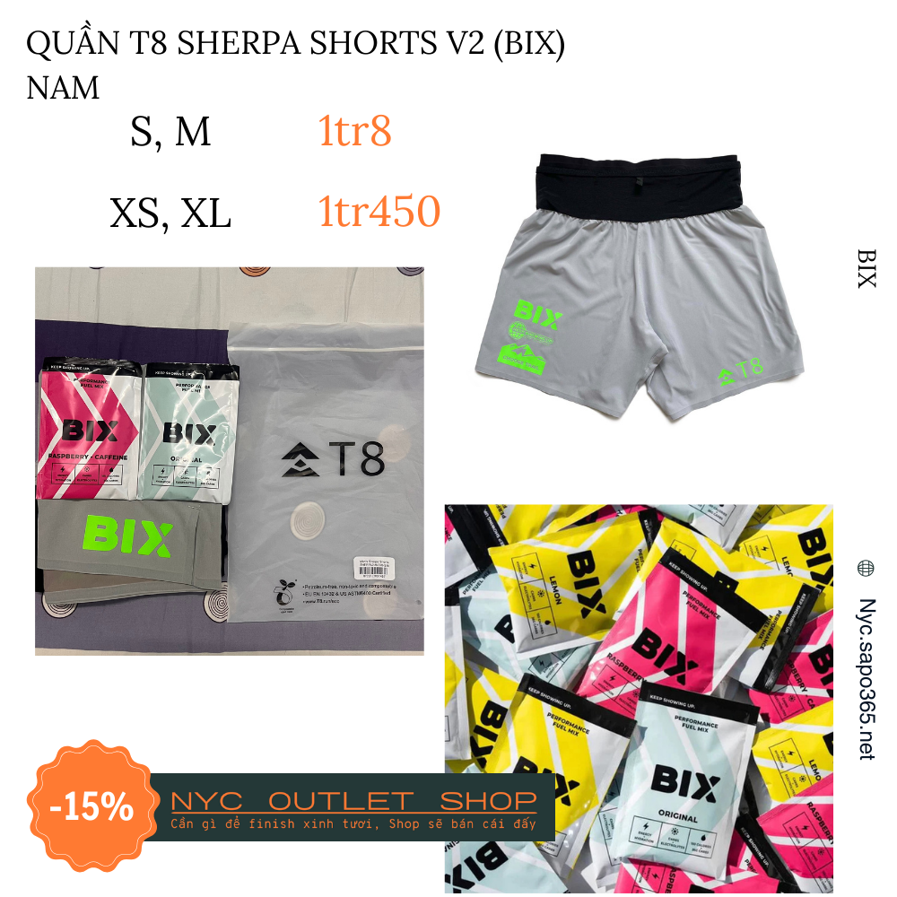 Quần T8 Sherpa shorts v2 Nam