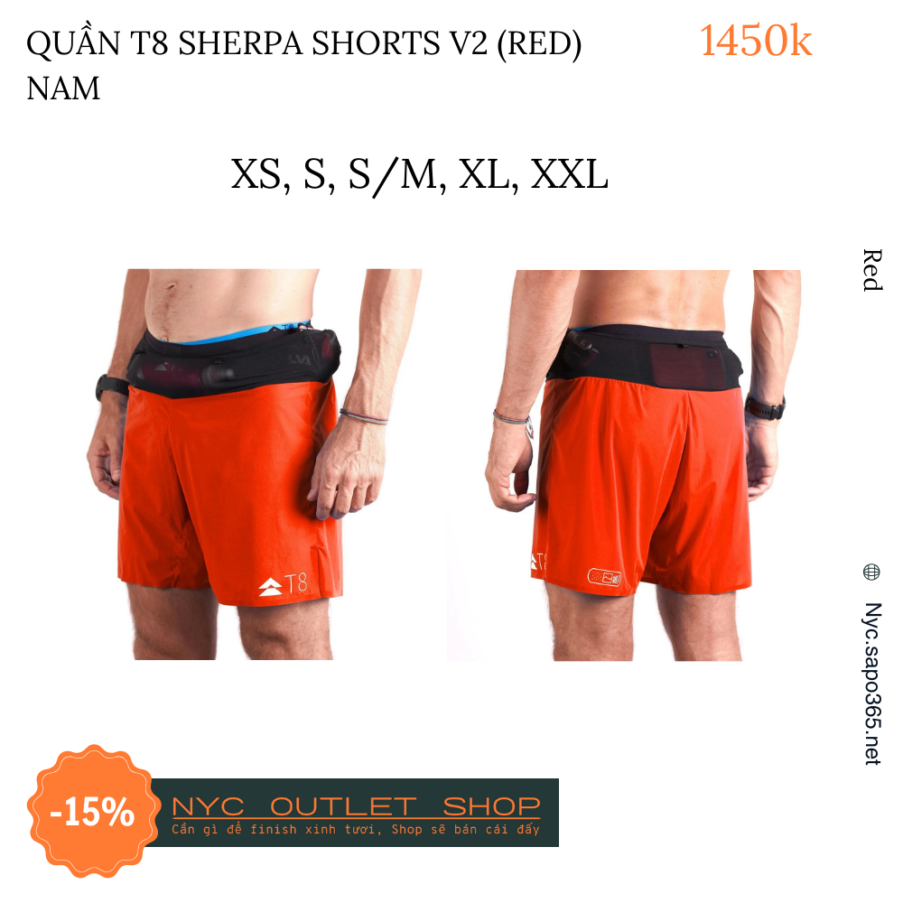 Quần T8 Sherpa shorts v2 Nam