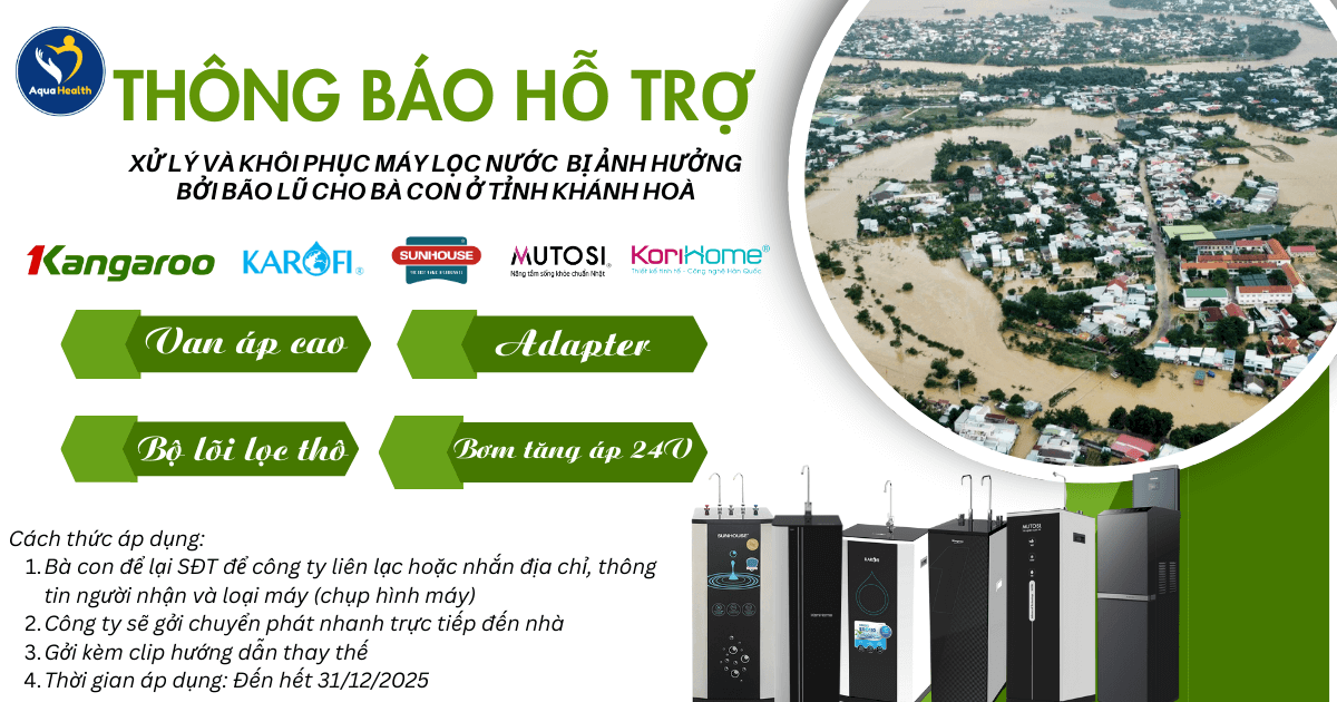 Chương Trình Khắc Phục Máy Lọc Nước Hư Hại Do Bão Lũ
