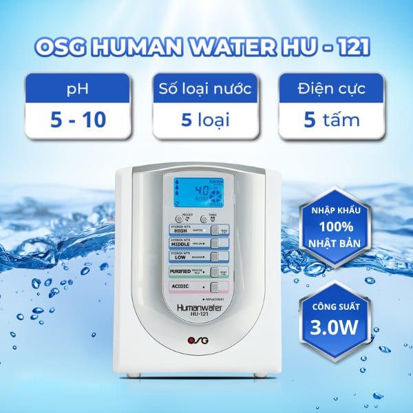 OSG Human Water tạo ra 5 loại nước đa chức năng