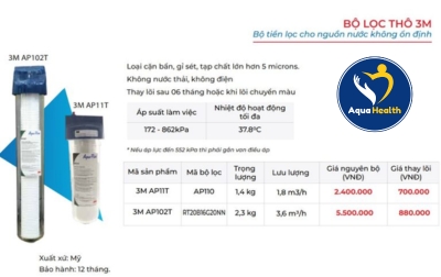 Bộ Lọc Thô 3M AP102T Và Lõi Lọc