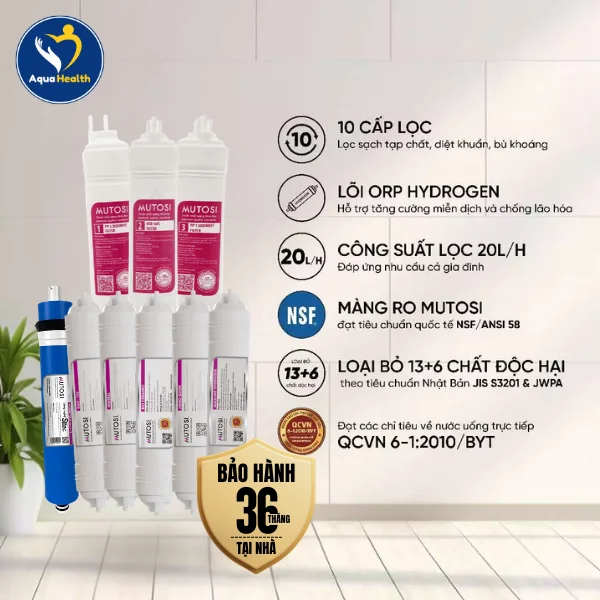 Bộ 10 Lõi Lọc Nước Mutosi Đạt Chuẩn Kiểm Nghiệm Về An Toàn Sức Khỏe