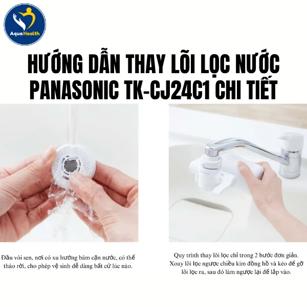Các bước thay thế lõi lọc nước Panasonic TK-CJ24C1 chi tiết