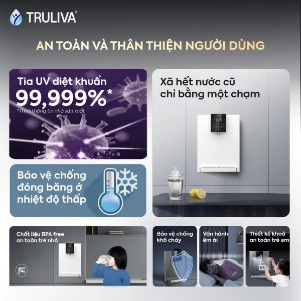 Các Tính Năng Nổi Bật Khác Của Máy Nóng Lạnh Treo Tường Truliva W6412