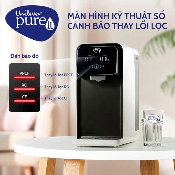 Màn hình cảnh báo thay lõi lọc máy lọc nước Unilever Pureit Lavita