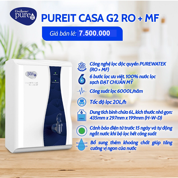 Điểm nổi bật Unilever Pureit Casa G2