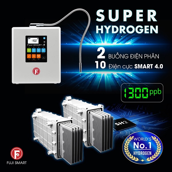 2 buồng điện phân kép - 10 tấm điện cực nguyên khối