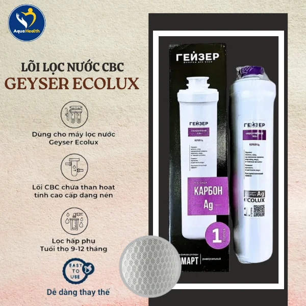 Chức năng lõi lọc nước CBC Geyser Ecolux