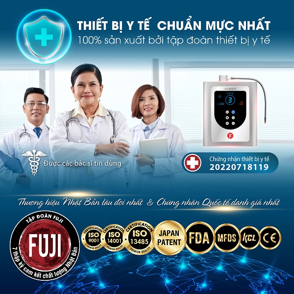 Chứng nhận máy điện giải Fuji Smart P9