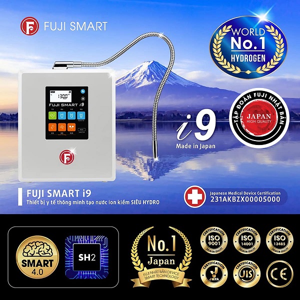 Chứng nhận máy điện giải Fuji Smart i9 - Thiết bị y tế thông minh