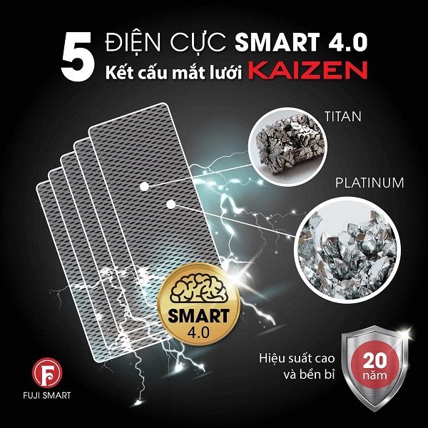 Điện cực SMART 4.0 kết cấu mắt lưới Kaizen với độ bền lên đến 20 năm