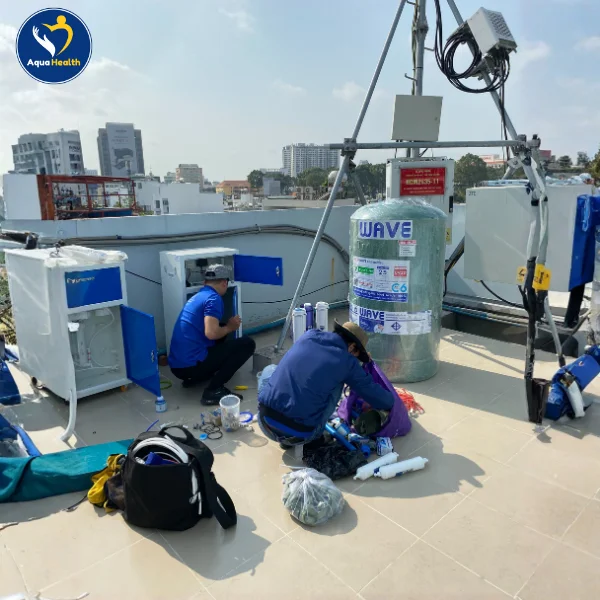Hình ảnh thực tế lọc nước nha khoa tại phòng khám Thế Hệ Mới