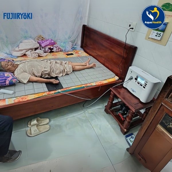 Hình ảnh trị liệu thực tế với  máy điện trường cao áp Fujiiryoki FX-M14000