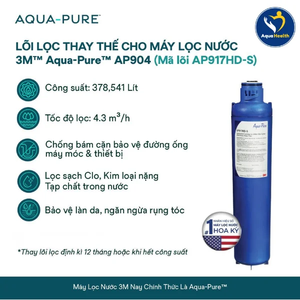 Lõi Lọc Nước 3M Aqua-Pure AP917HD-S – Giải Pháp Lọc Tổng Toàn Diện Cho Nguồn Nước Sinh Hoạt