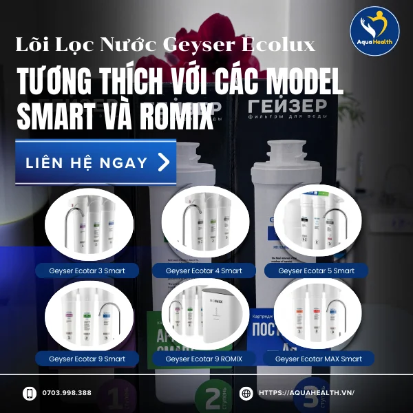 Lõi Lọc Nước Geyser Ecolux Tương Thích Với Các Model Smart Và ROMIX