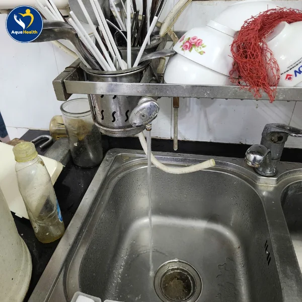 Cần xả nước sau khi thay lõi lọc máy ion kiềm NKT-200