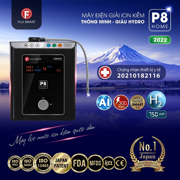Chứng nhận sản phẩm thiết bị y tế tạo nước ion kiềm Fuji Smart