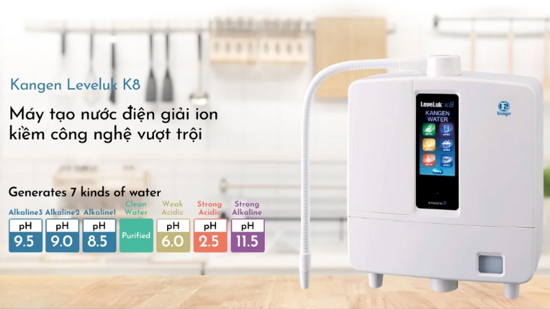 7 loại nước từ máy điện giải Kangen Leveluk K8