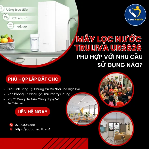 Máy Lọc Nước Truliva UR3626 Phù Hợp Với Nhu Cầu Sử Dụng Nào