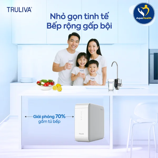 Máy lọc nước Truliva UR5840 sở hữu thiết kế nhỏ gọn, lắp đặt đơn giản