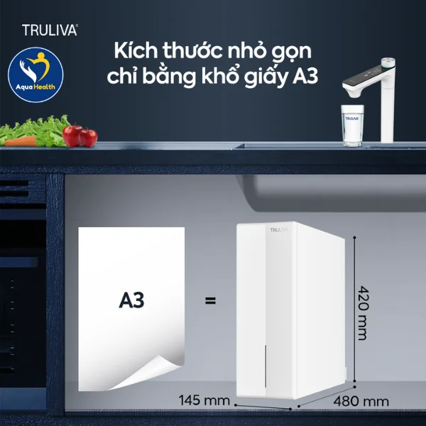 Máy lọc nước Truliva UR61096H tối ưu diện tích căn bếp với kích thước siêu gọn