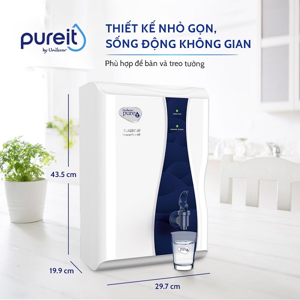 Máy lọc nước Unilever Pureit Casa G2 có thiết kế nhỏ gọn