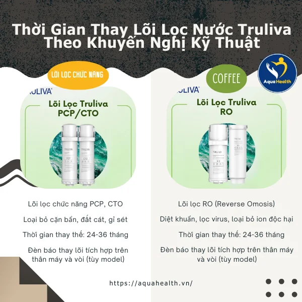 Thời Gian Thay Lõi Lọc Nước Truliva Theo Khuyến Nghị Kỹ Thuật