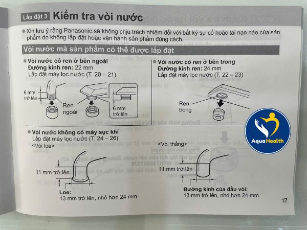 Vòi nước có thể lắp đặt lên Panasonic TK-CJ300