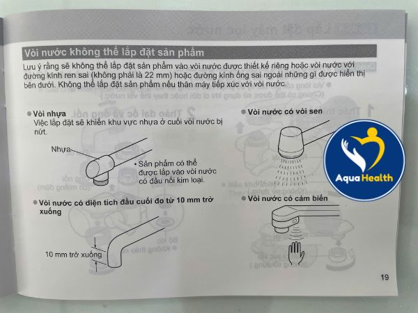 Vòi nước không thể lắp đặt lên Panasonic TK-CJ300