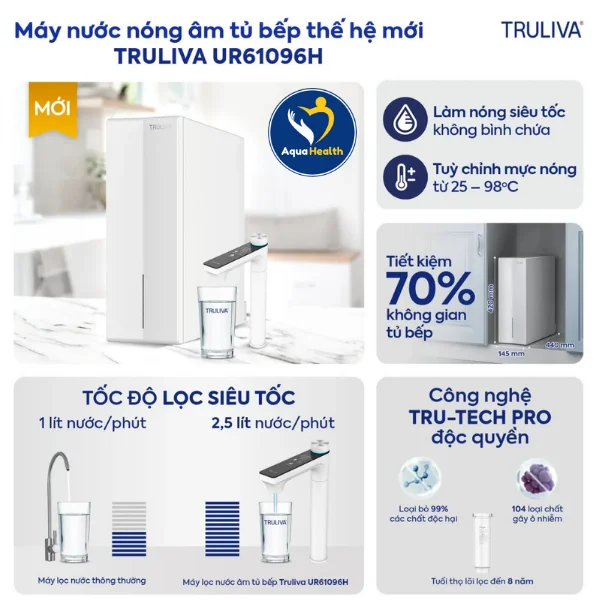 Xu hướng “All-in-one” trong thiết bị lọc nước Truliva UR61096H nhà bếp