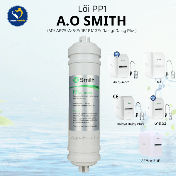 Bộ 5 Lõi Lọc Nước A.O Smith (M1/AR75-A-S-2/1E/G1/G2/Daisy/Daisy Plus)