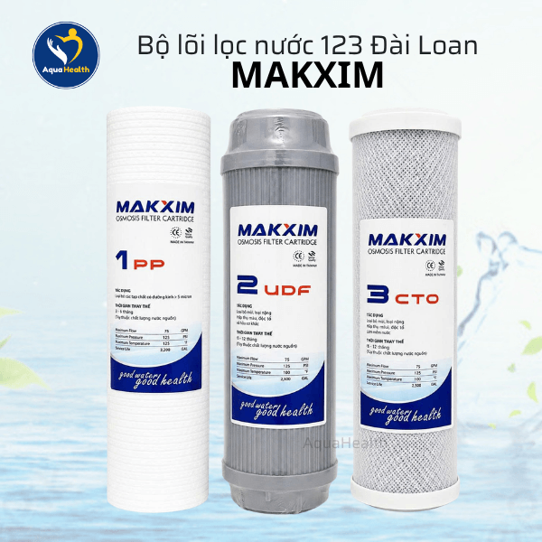 Bộ lõi lọc 123 Đài Loan Makxim 10 inch