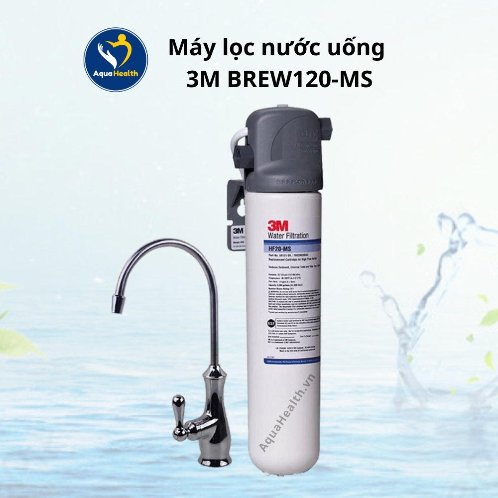 Combo Máy Lọc Nước 3M BREW120-MS Kèm Lọc Thô Cao Cấp Chính Hãng