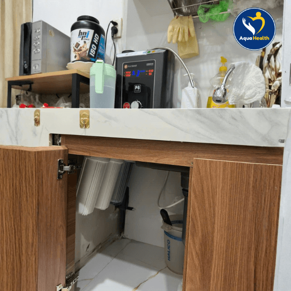 Lắp đặt thực tế bộ tiền lọc 3 cấp Thái Lan 10 Inch cho máy điện giải ion kiềm Fuji Smart P8 Home