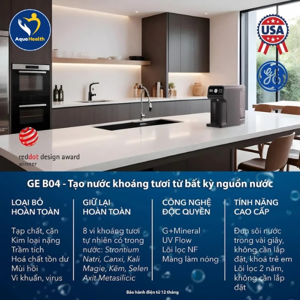 Máy lọc nước GE B04 - Pha sữa nhanh, khỏe cho mẹ và bé