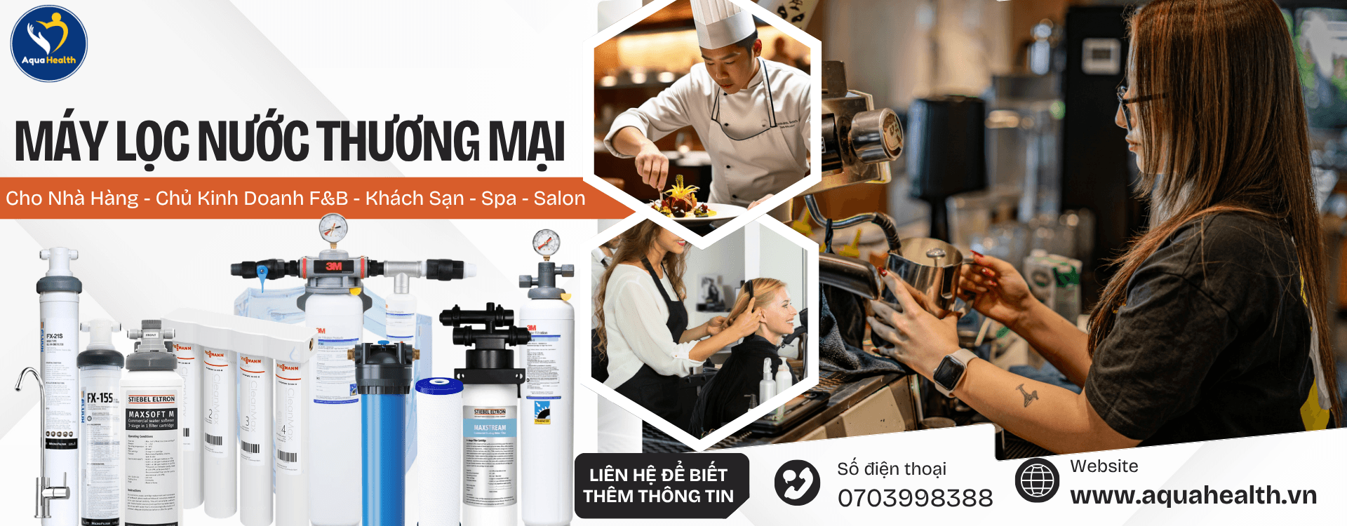 Banner Máy Lọc Nước Thương Mại Chính Hãng Tại AquaHealth