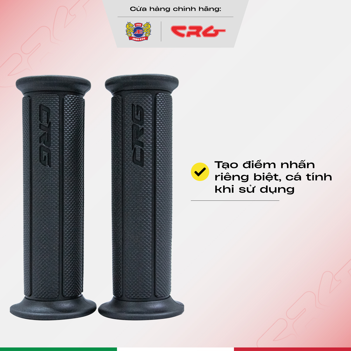 Bao tay xe máy Chống Trượt Chắc Tay CRG 1598 Thiết Kế Rãnh Sọc (cặp) Đen