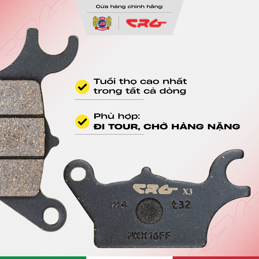 Bố Thắng Đĩa Phanh Ăn Chịu Nhiệt Cao CRG Sport X30 Kim Loại Đồng Cho Dòng Xe Honda
