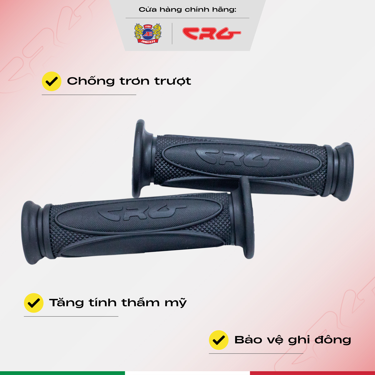 Bao tay xe máy Phong Cách Cá Tính CRG 1589 Gai Hình Elip Độc Đáo (Cặp) Đen