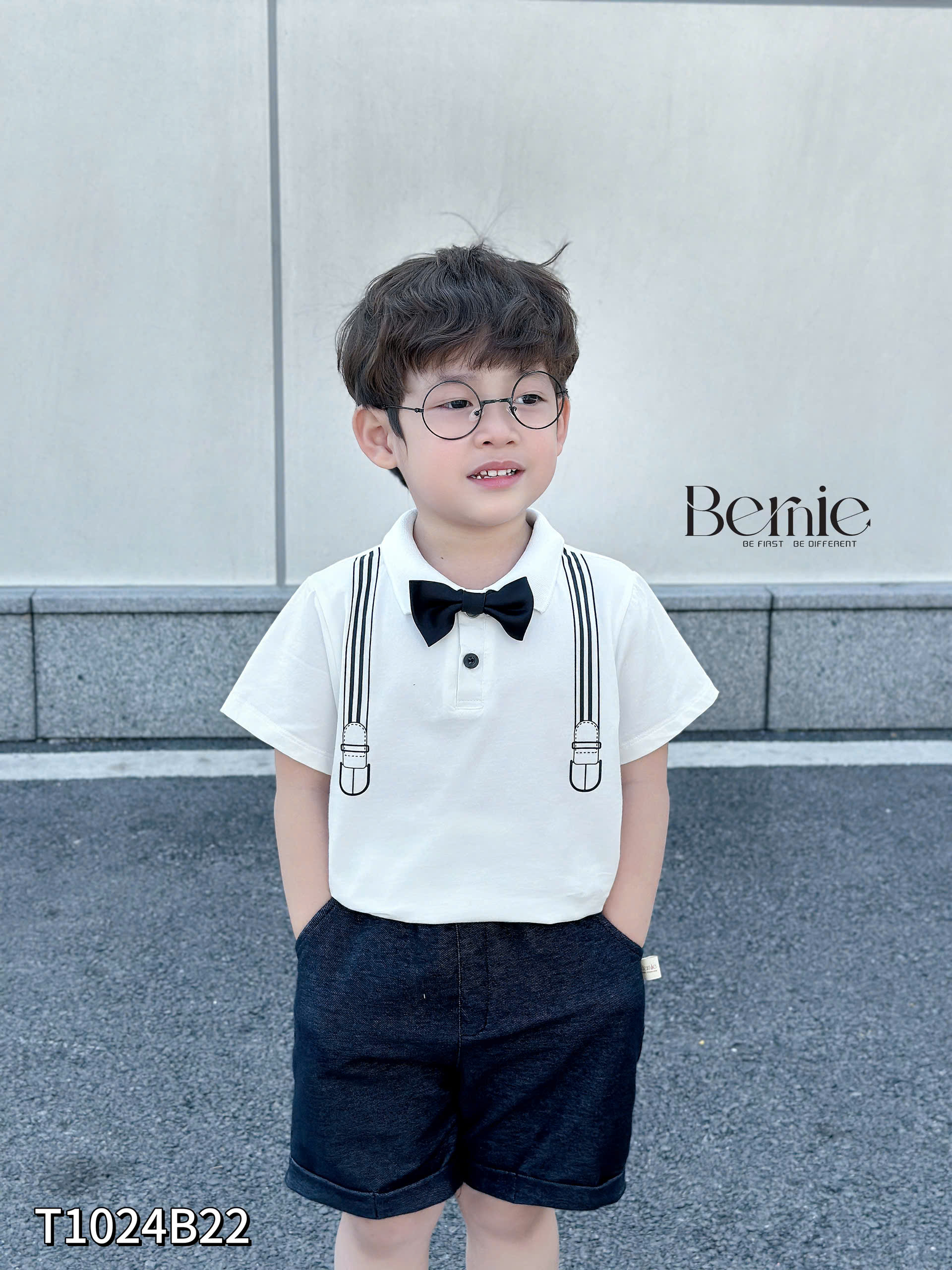 BERNIE – SET CÔNG TỬ ÁO POLO QUẦN DA CÁ CHO BÉ TRAI