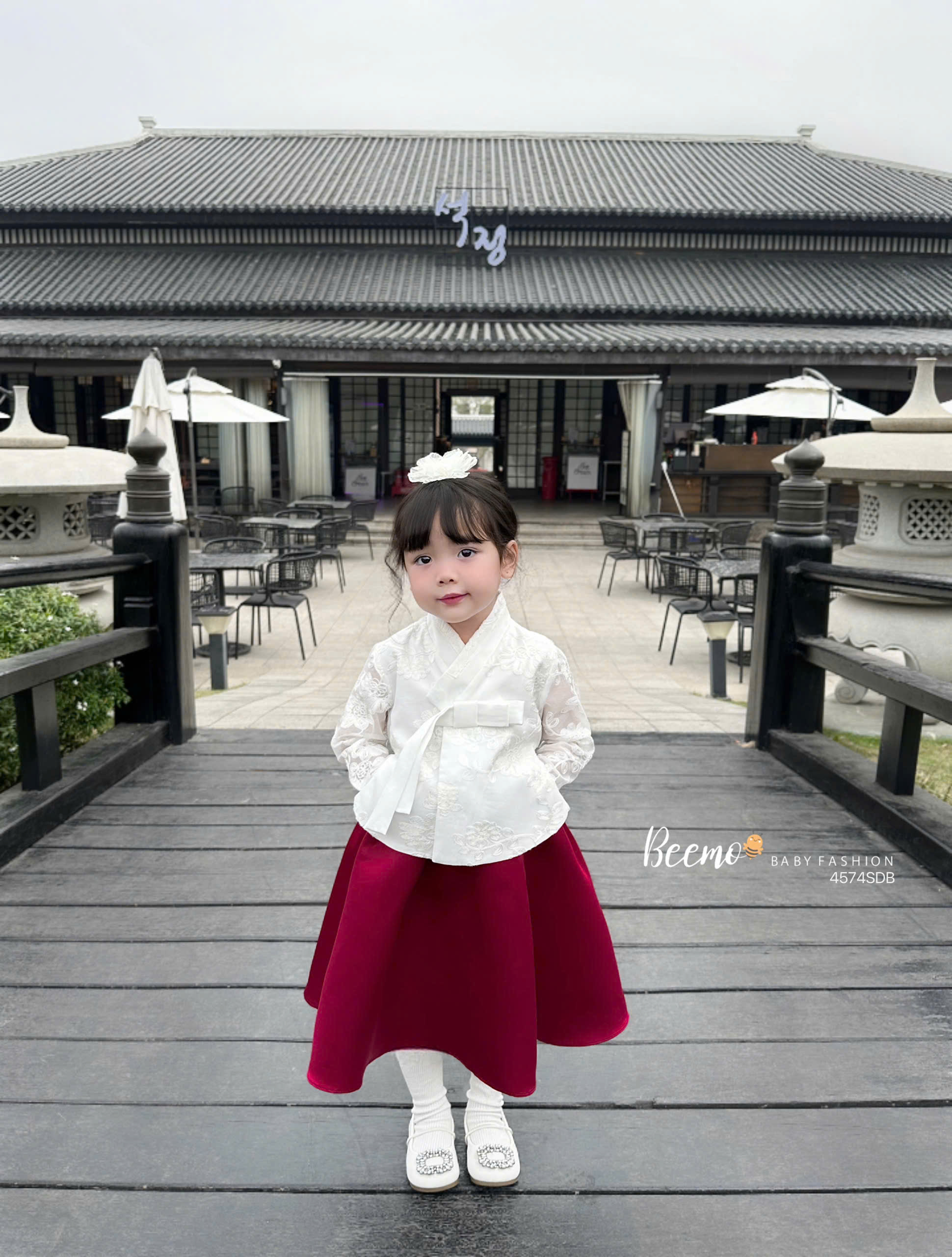 BEEMO_SET HANBOK TAFTA ĐẲNG CẤP, PHỐI REN HOA TINH TẾ CHO BÉ GÁI