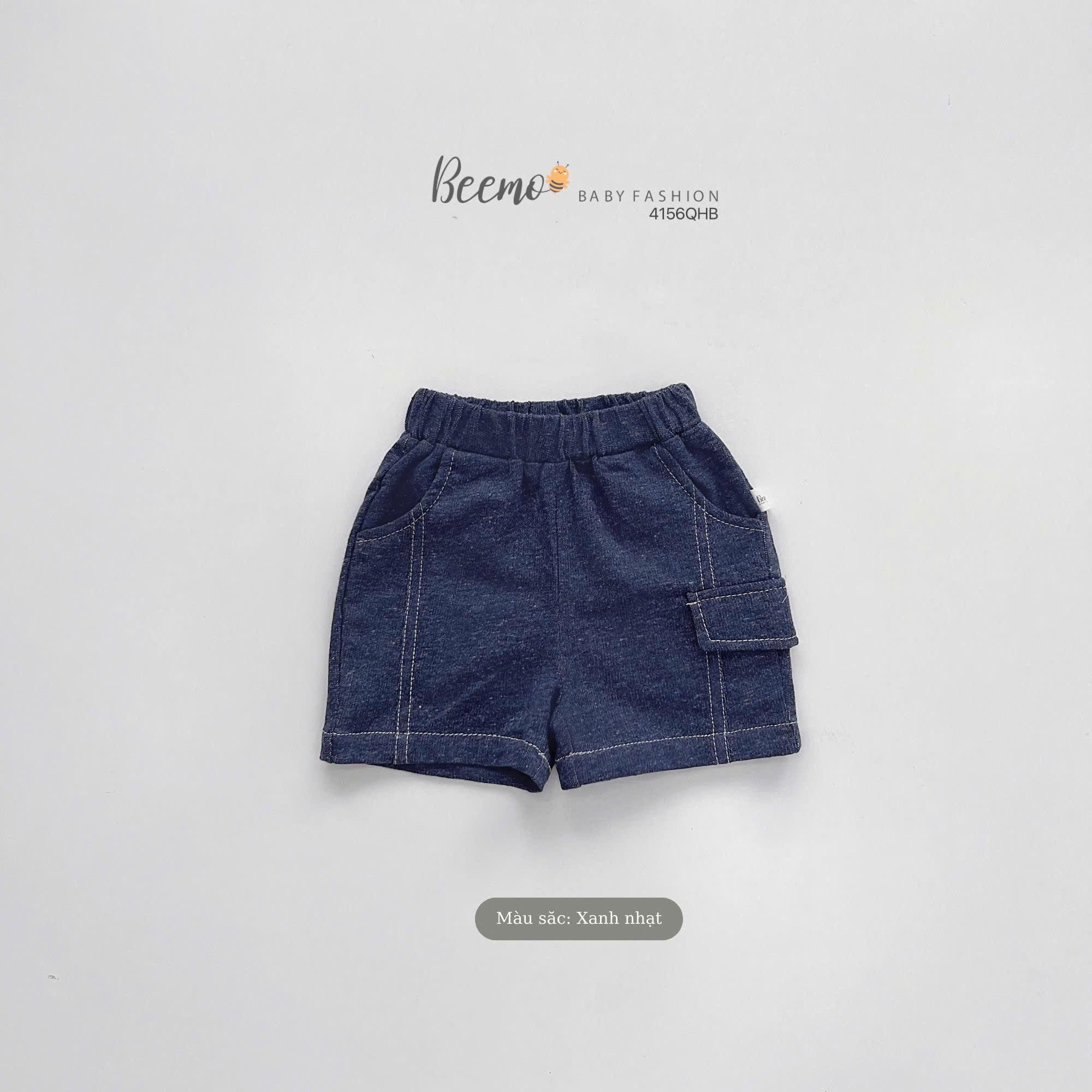 BEEMO_QUẦN SHORTS DA CÁ GIẢ BÒ PHỐI TÚI