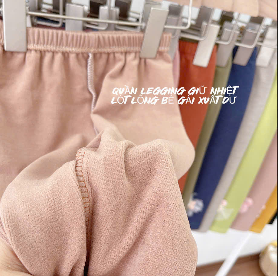 SET 4 QUẦN LEGGING LÓT LÔNG BÉ GÁI