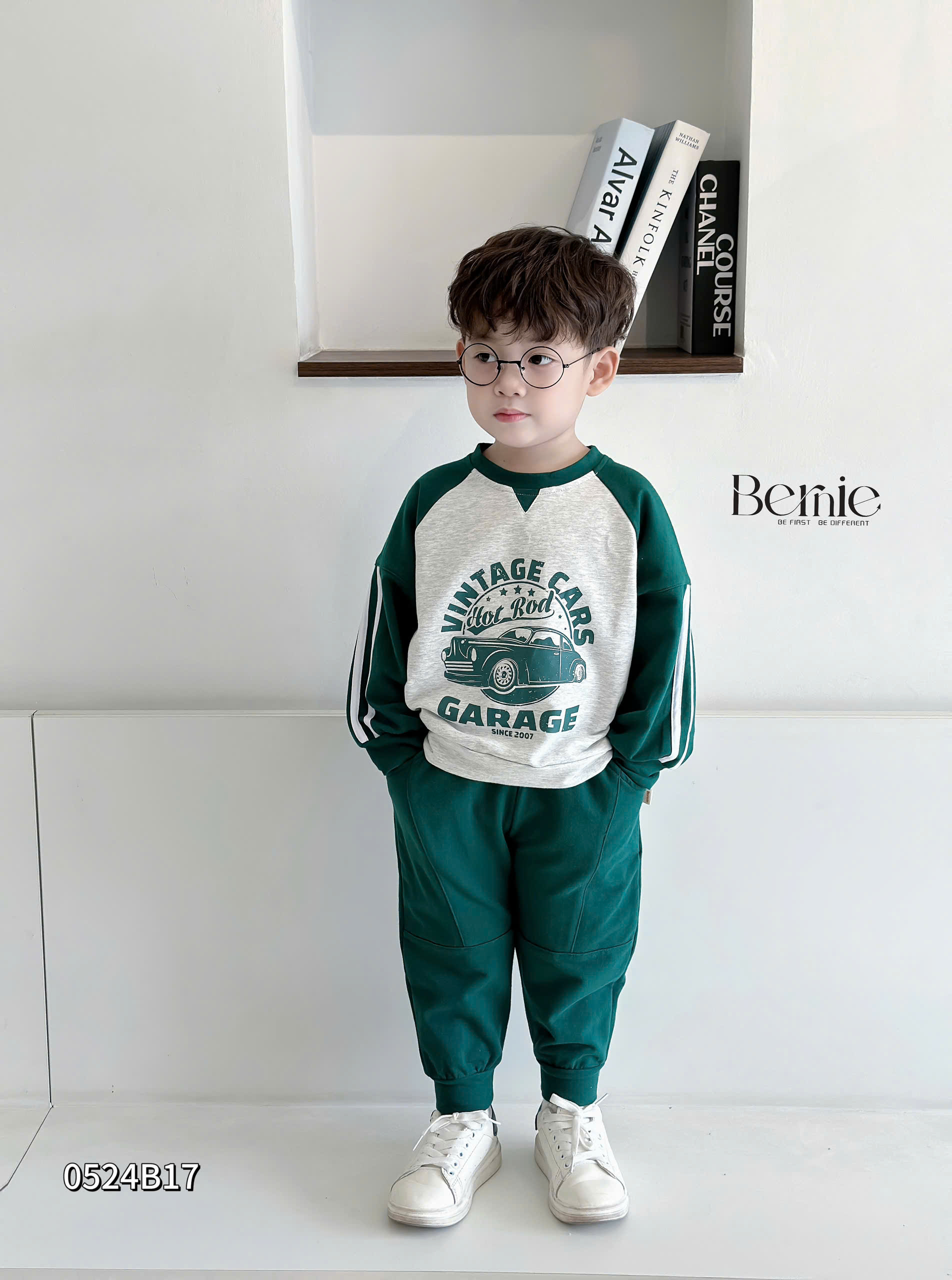 BERNIE_BỘ DÀI TAY VINTAGE CARS CHO BÉ TRAI