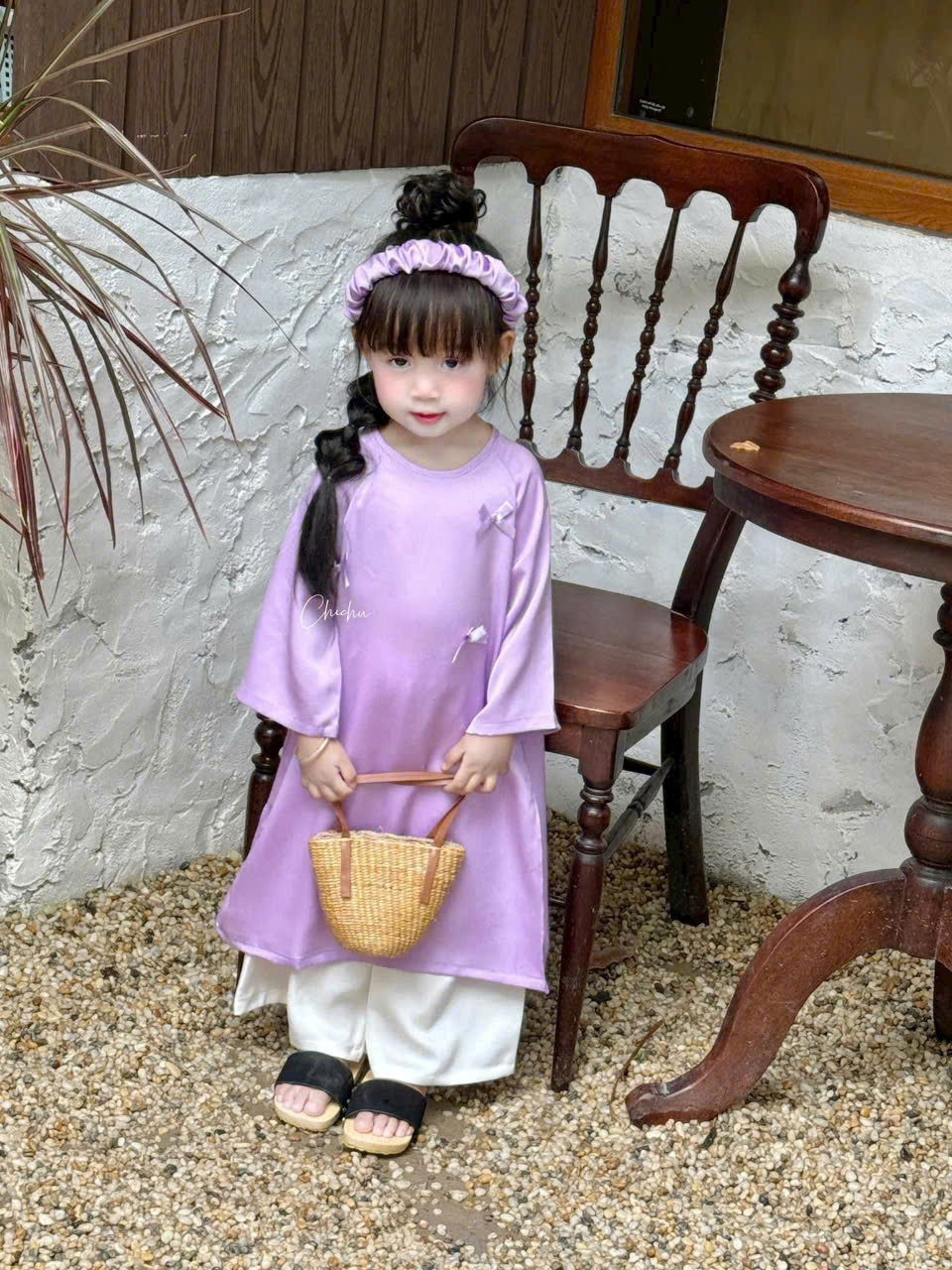 SET ÁO DÀI TÍM MÔNG MƠ CHO BÉ GÁI