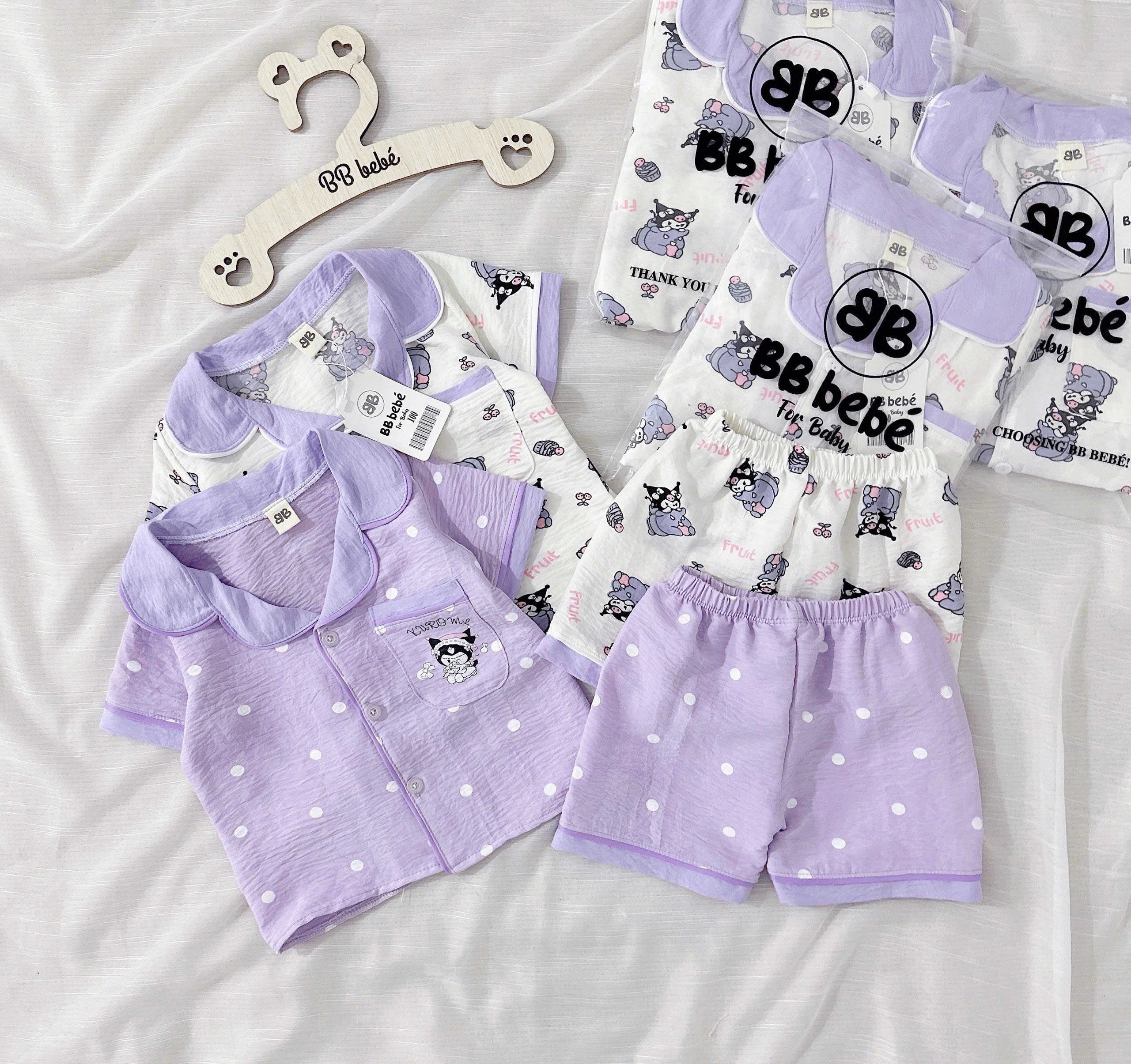SET 2 BỘ PIJAMA MẶC NHÀ SIÊU XINH – HỌA TIẾT KURUMI CỰC YÊU