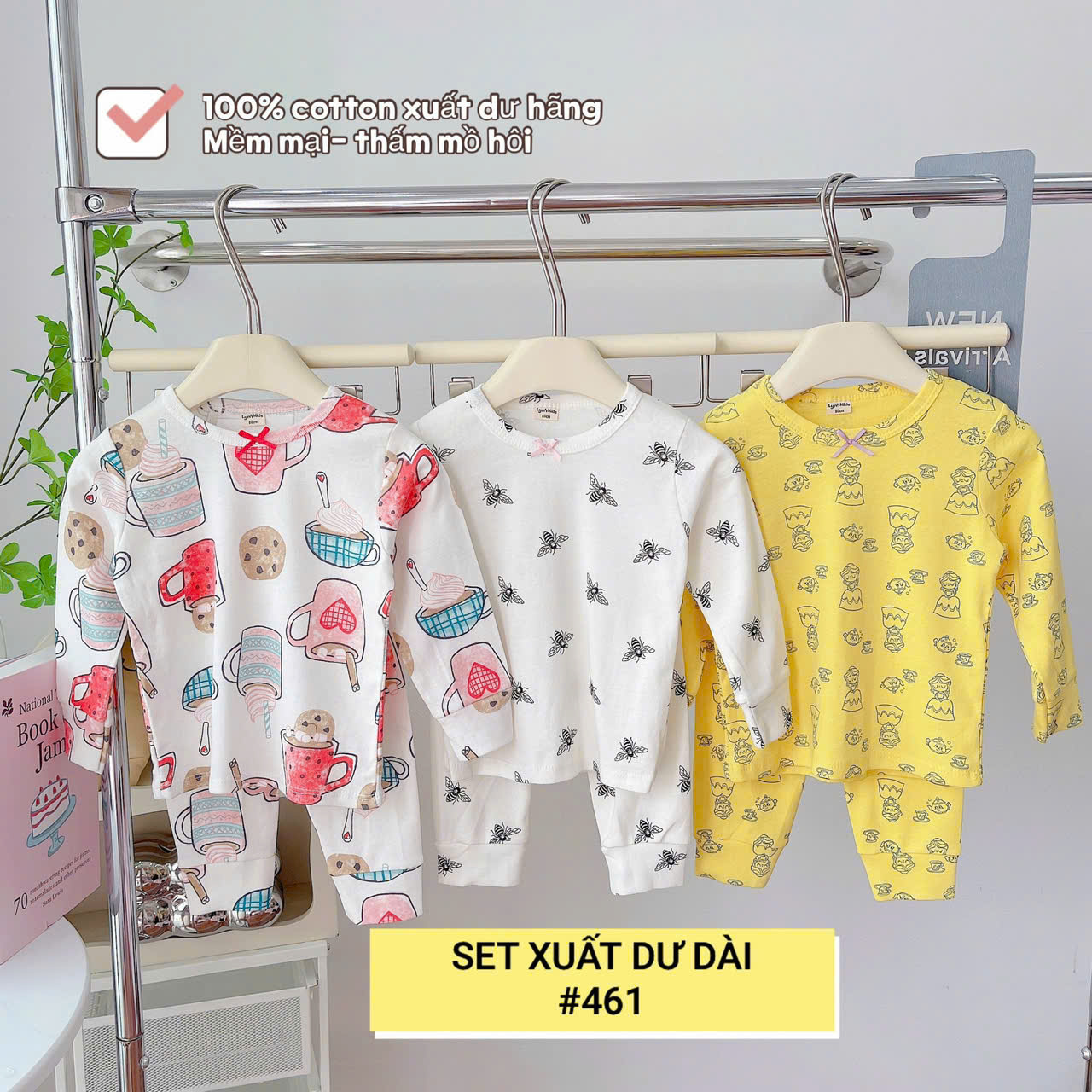 Lynhkids _SET 3 BỘ XUẤT DƯ DÀI TAY BÉ GÁI SIÊU XINH