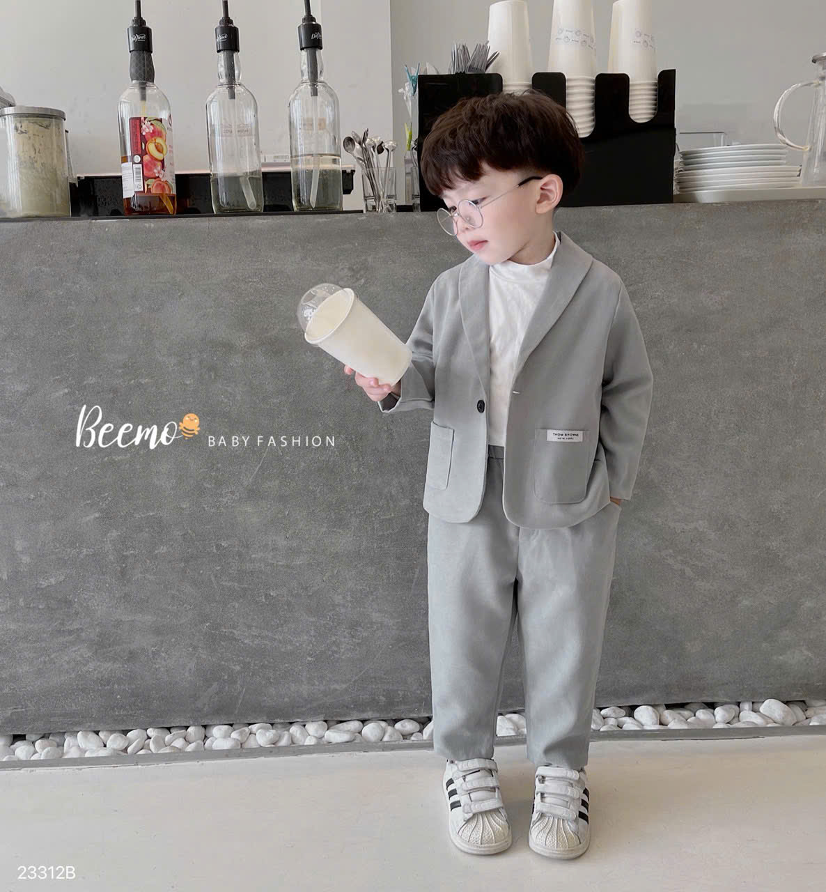 BEEMO_SIÊU PHẨM 3 MÓN BỘ ĐỒ VÉC KÈM ÁO GIỮ NHIỆT NHUNG CHÉO CHO BÉ